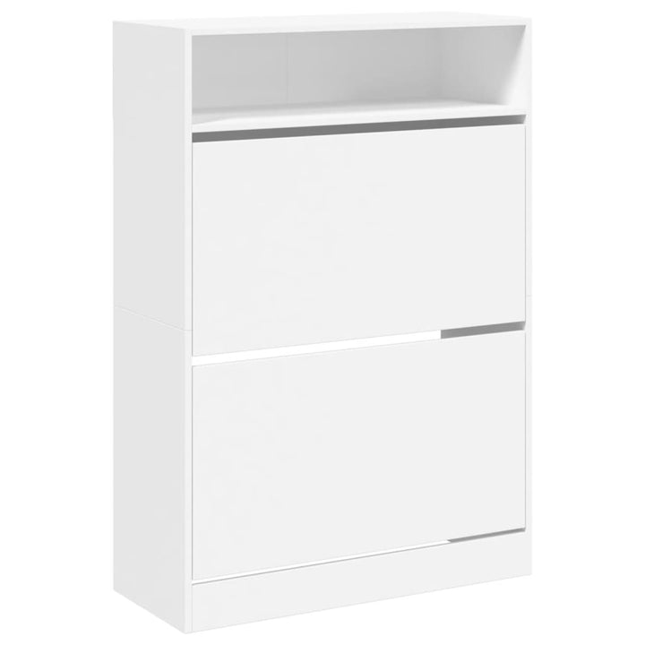 Schoenenkast met 2 klaplades 80x34x116 cm wit