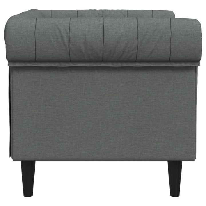 Fauteuil Chesterfield-stijl stof donkergrijs