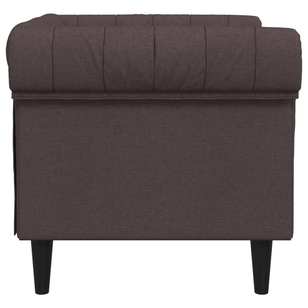 Fauteuil Chesterfield-stijl stof donkerbruin