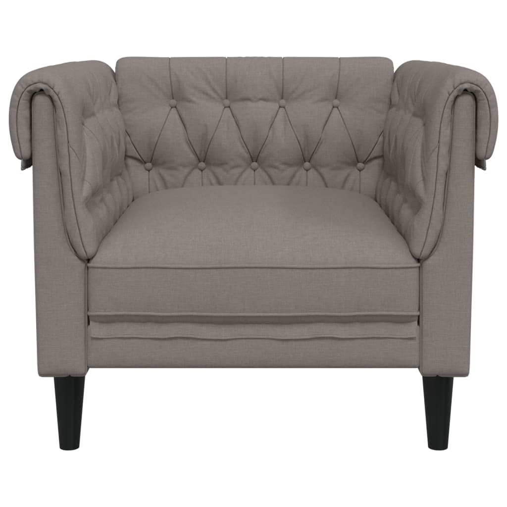 Fauteuil Chesterfield-stijl stof taupe