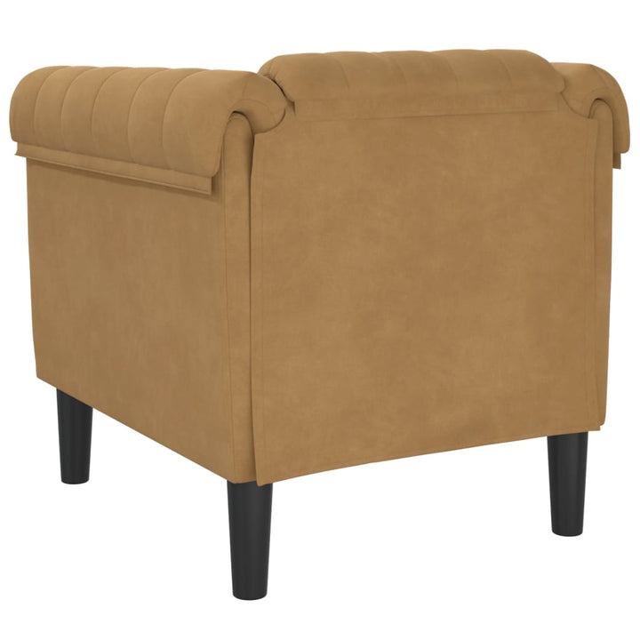 Fauteuil fluweel bruin