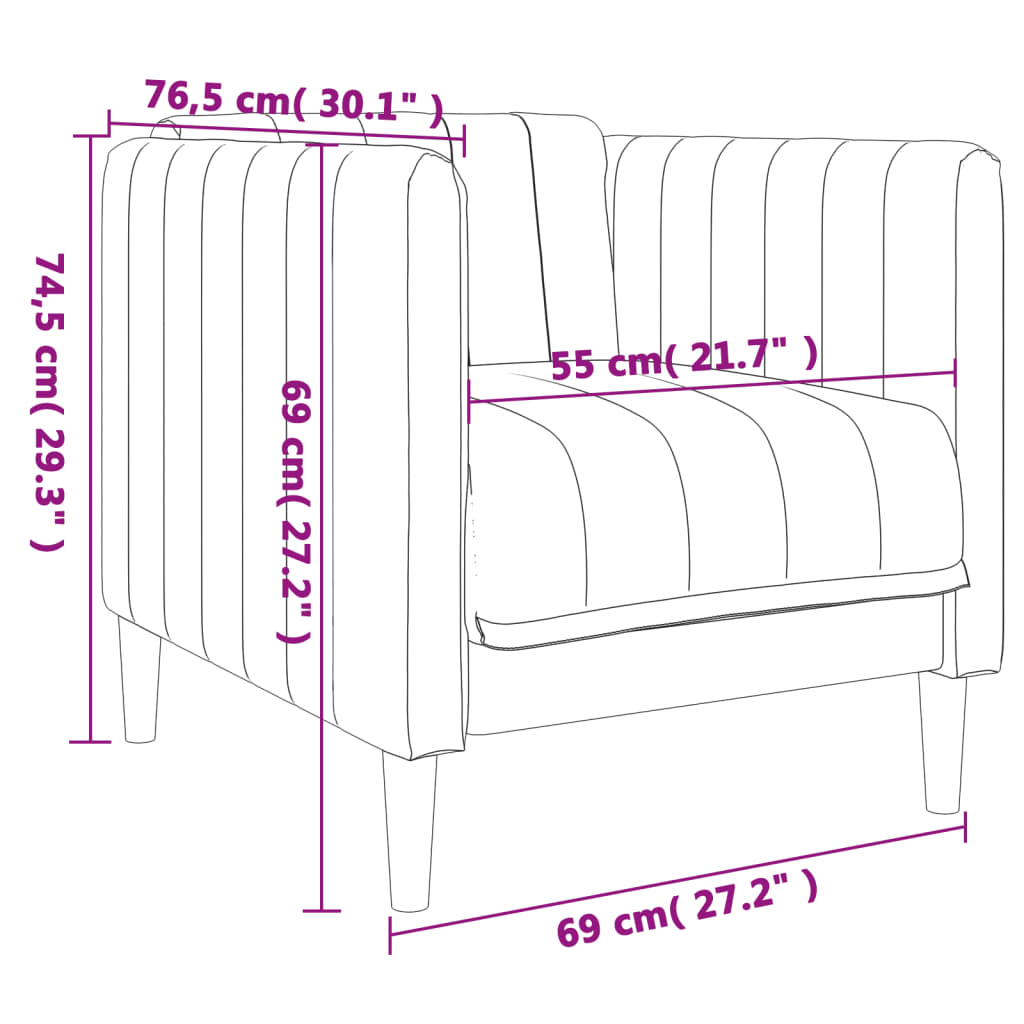 Fauteuil stof bruin