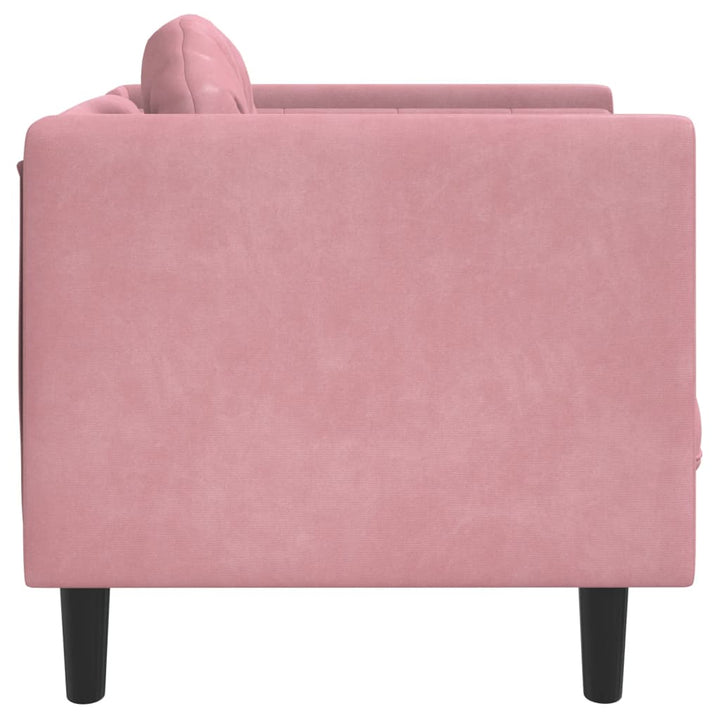 Fauteuil met kussen fluweel roze