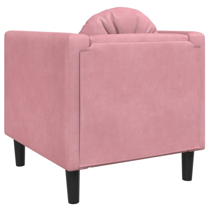 Fauteuil met kussen fluweel roze