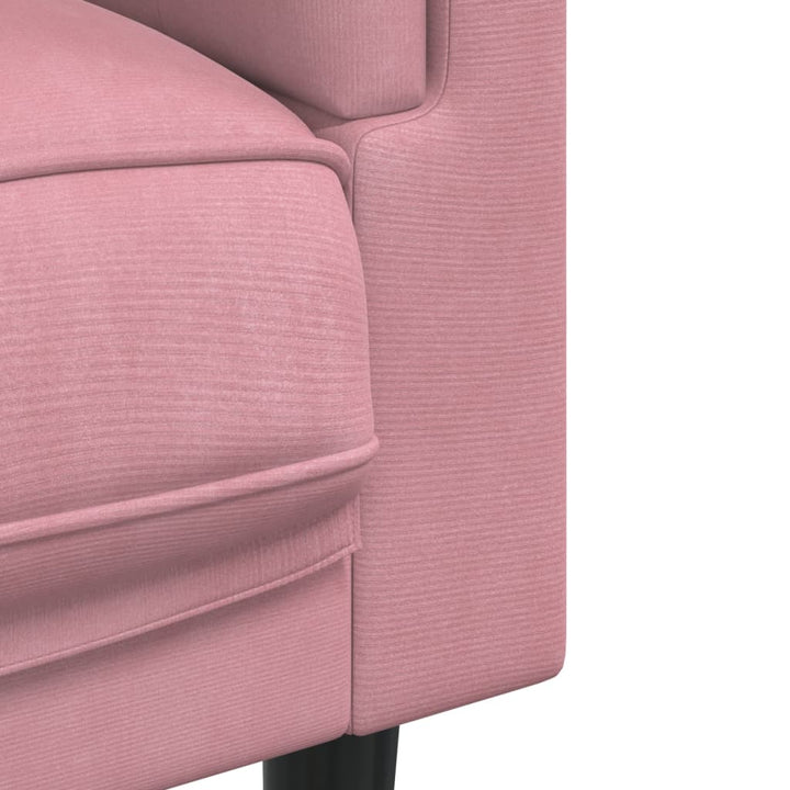 Fauteuil met kussen fluweel roze