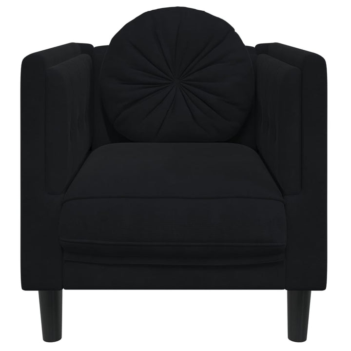 Fauteuil met kussen fluweel zwart