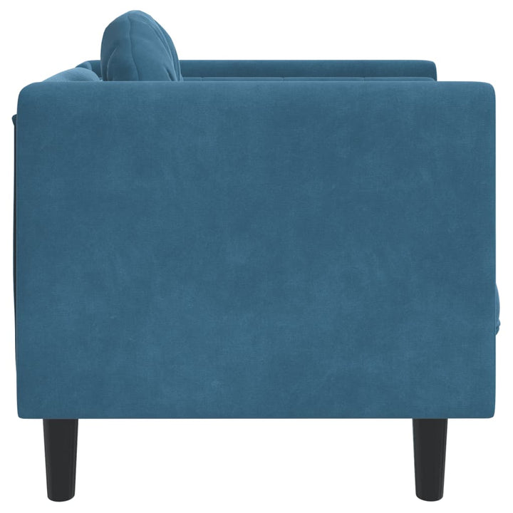 Fauteuil met kussen fluweel blauw