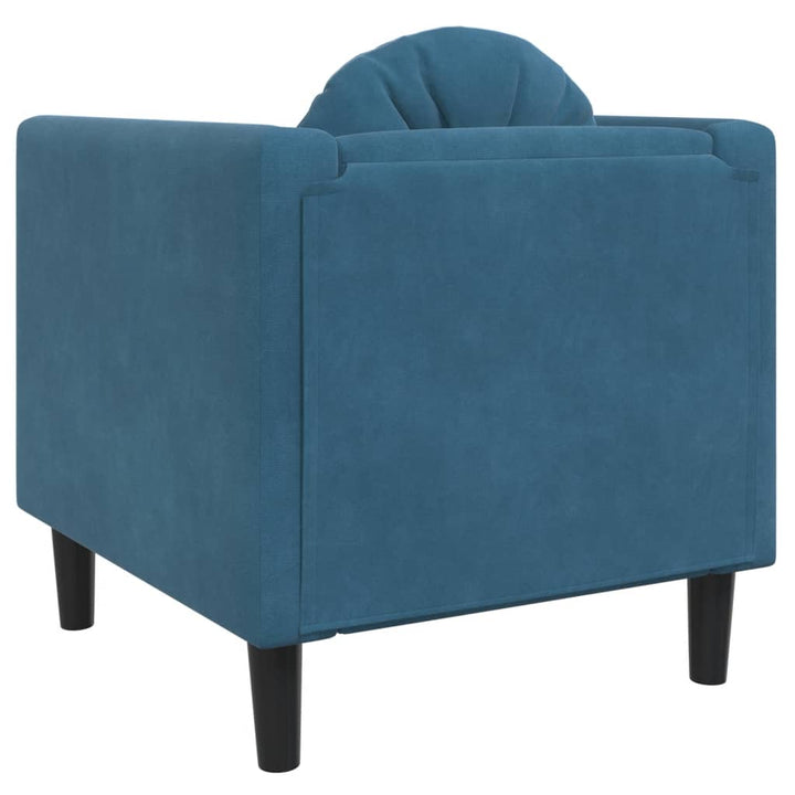 Fauteuil met kussen fluweel blauw