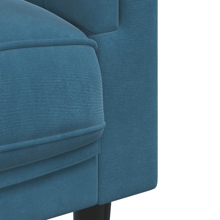 Fauteuil met kussen fluweel blauw