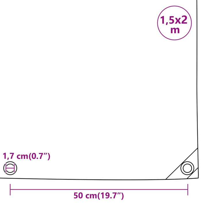 Dekzeil 650 g/m² 1,5x2 m blauw