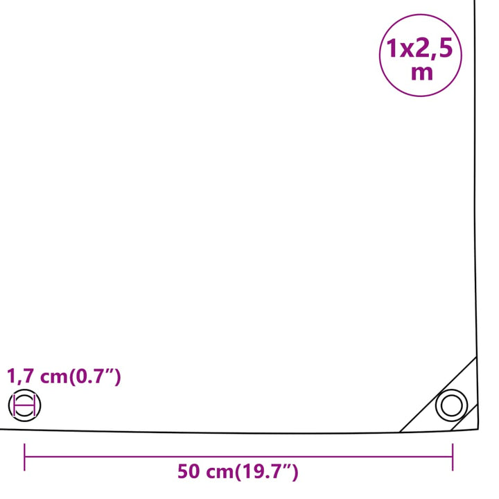 Dekzeil 650 g/m² 1x2,5 m antracietkleurig