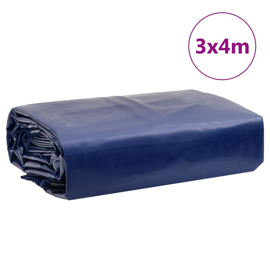 Dekzeil 650 g/m² 3x4 m blauw