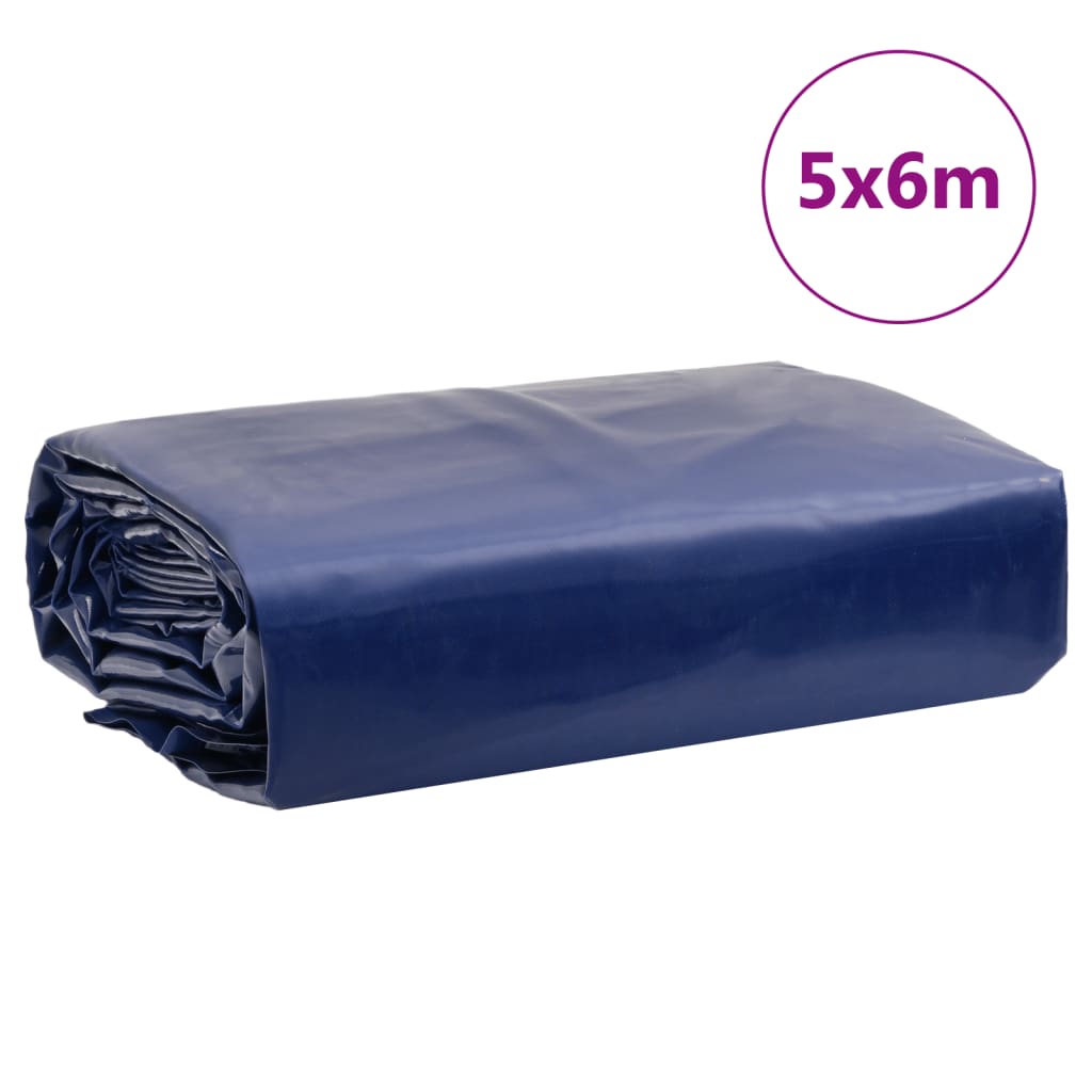 Dekzeil 650 g/m² 5x6 m blauw