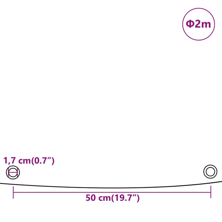 Dekzeil 600 g/m² ø 2 m groen