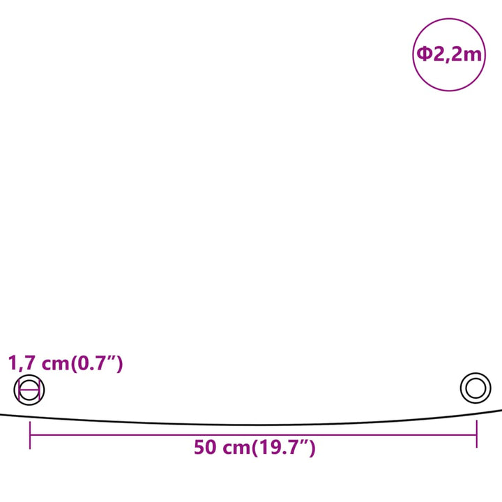 Dekzeil 600 g/m² ø 2,2 m groen