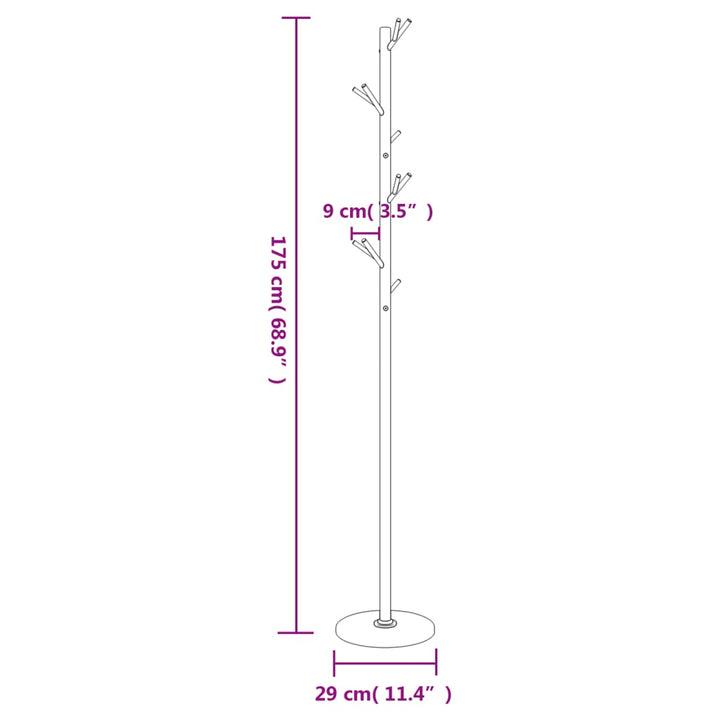 Kapstok 175 cm gepoedercoat ijzer wit