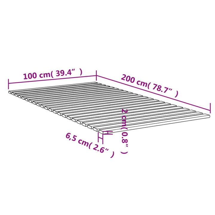 Lattenbodem 100x200 cm massief grenenhout