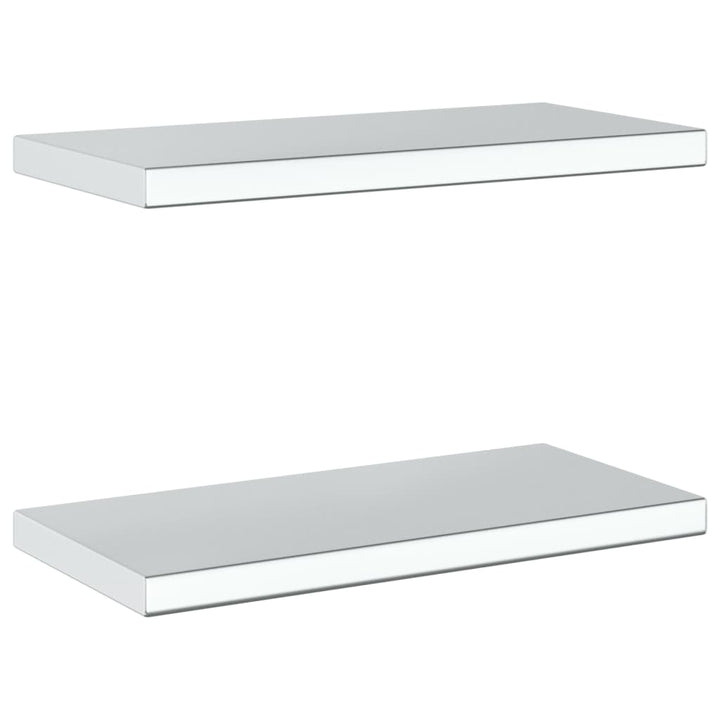 Wandschappen 2 st 50x23,5x3 cm roestvrijstaal zilverkleurig