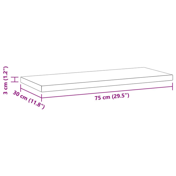 Wandschappen 2 st 75x30x3 cm roestvrijstaal zwart