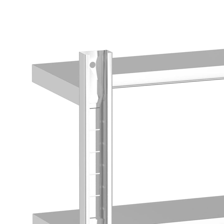 Wandschap 2-laags 75x23,5x60 cm roestvrijstaal zilverkleurig