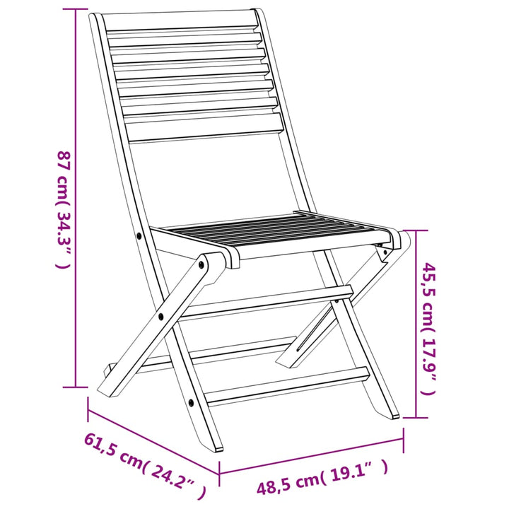 Tuinstoelen 6 st inklapbaar 48,5x61,5x87 cm massief acaciahout