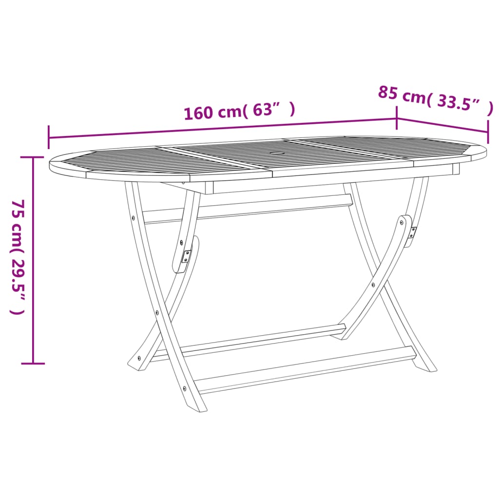 9-delige Tuinset massief acaciahout