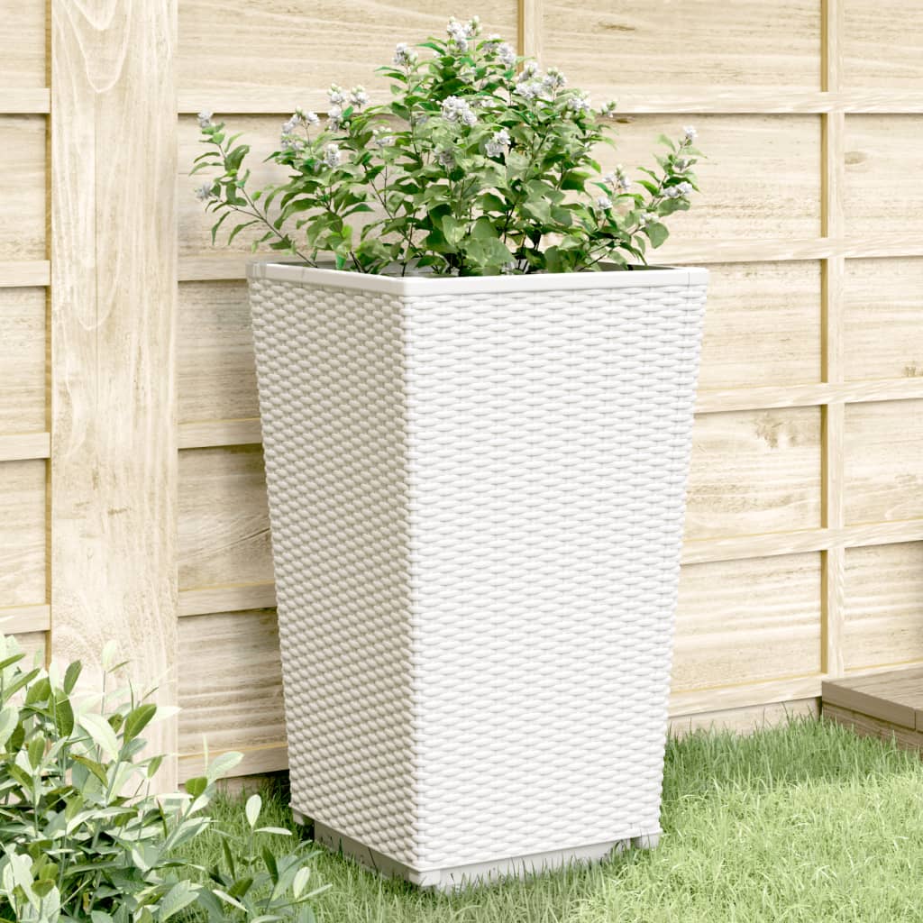 Plantenbakken 4 st 32,5x32,5x57 cm polypropeen wit