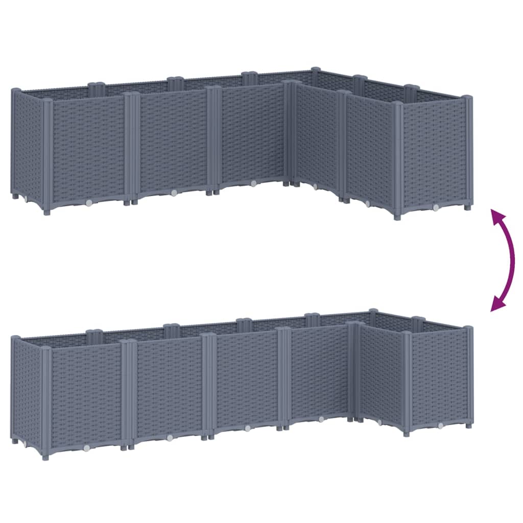 Plantenbak 160x120x53 cm polypropeen grijs