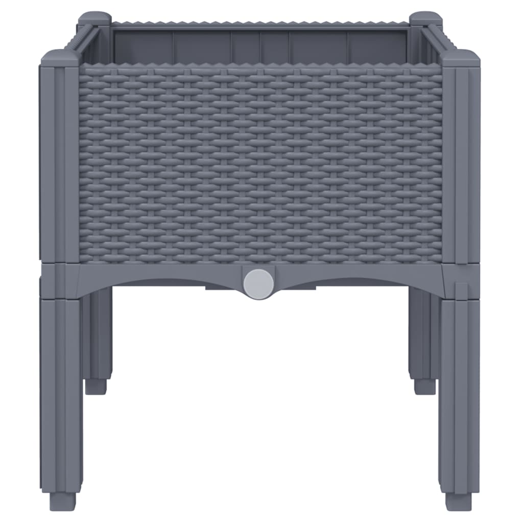 Plantenbak met poten 40x40x42 cm polypropeen grijs