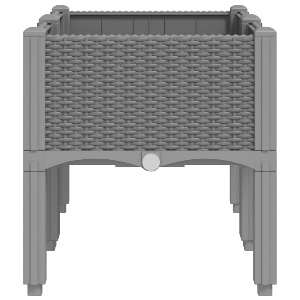 Plantenbak met poten 80x40x42 cm polypropeen lichtgrijs