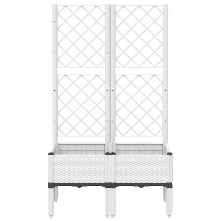 Plantenbak met latwerk 80x40x142 cm polypropeen wit