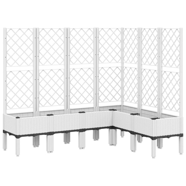 Plantenbak met latwerk 160x120x142 cm polypropeen wit