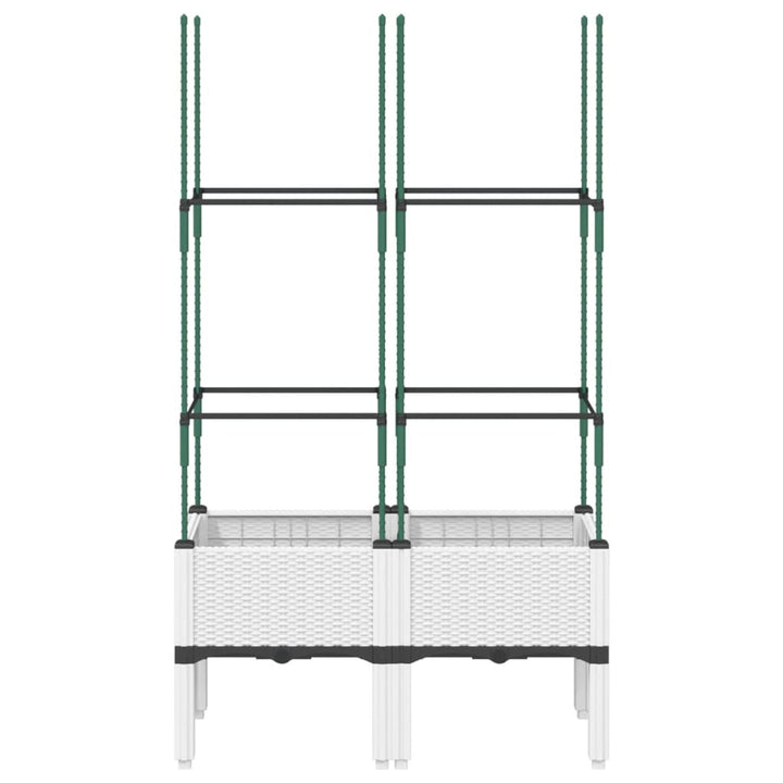 Plantenbak met latwerk 80x40x142,5 cm polypropeen wit