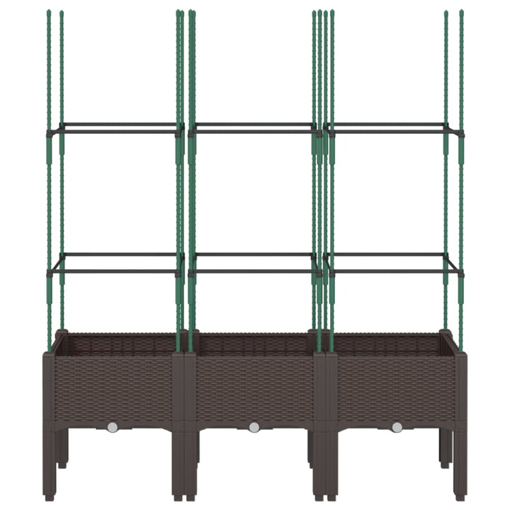 Plantenbak met latwerk 120x40x142,5 cm polypropeen bruin