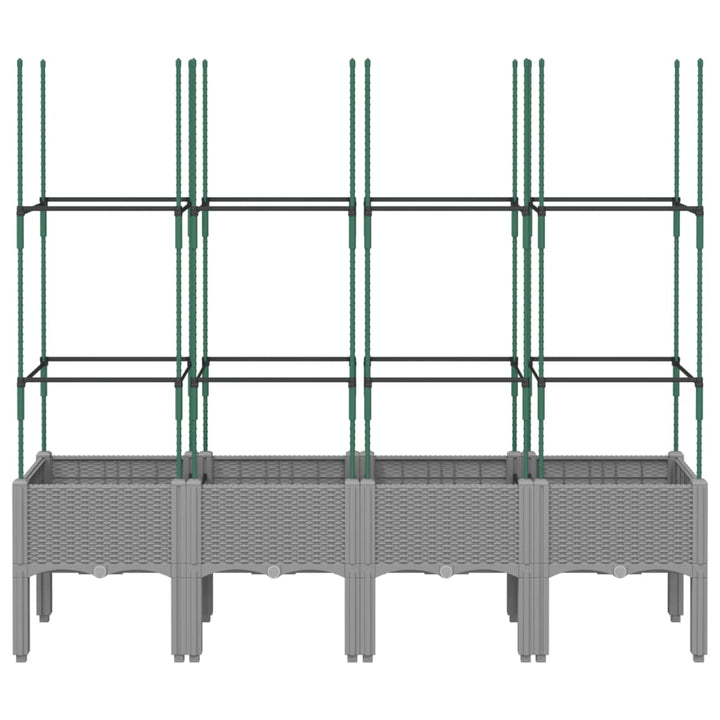 Plantenbak met latwerk 160x40x142,5 cm polypropeen lichtgrijs