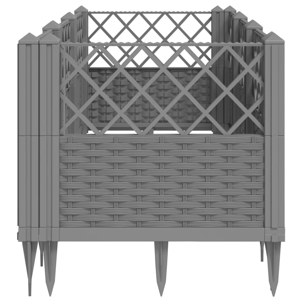 Plantenbak met pinnen 123,5x43,5x43,5 cm polypropeen lichtgrijs