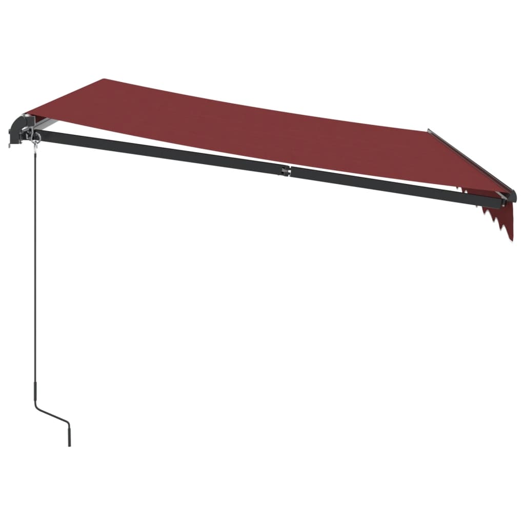 Luifel handmatig uittrekbaar met LED's 300x250 cm bordeauxrood