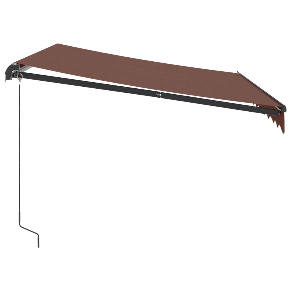 Luifel handmatig uittrekbaar met LED's 300x250 cm bruin