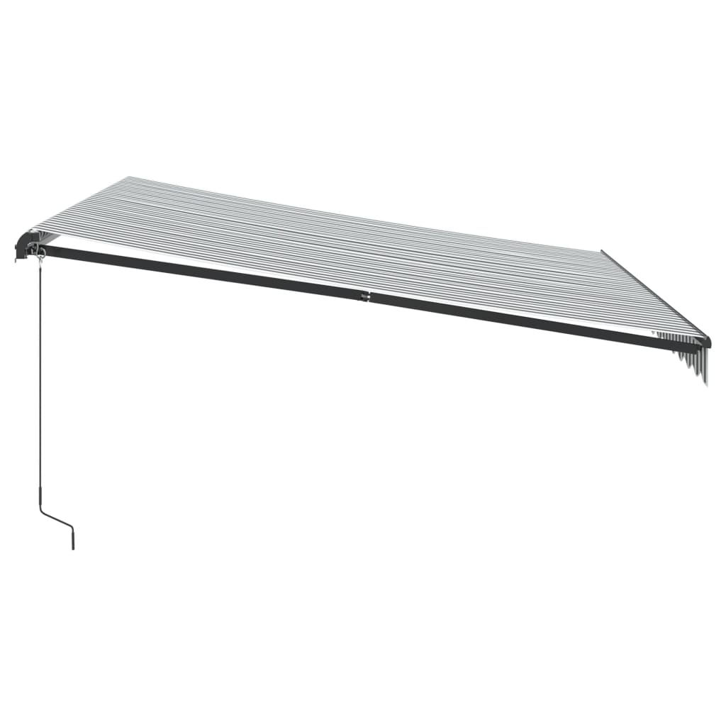 Luifel handmatig uittrekbaar en LED 400x350 cm antraciet en wit