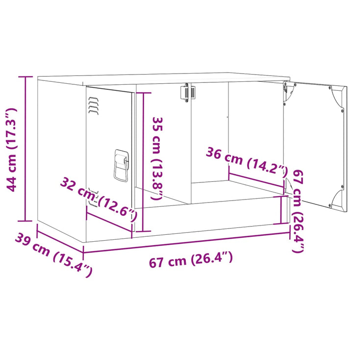 Tv-meubel 67x39x44 cm staal antracietkleurig