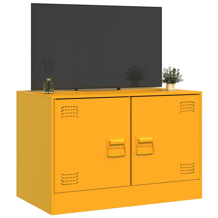 Tv-meubel 67x39x44 cm staal mosterdgeel