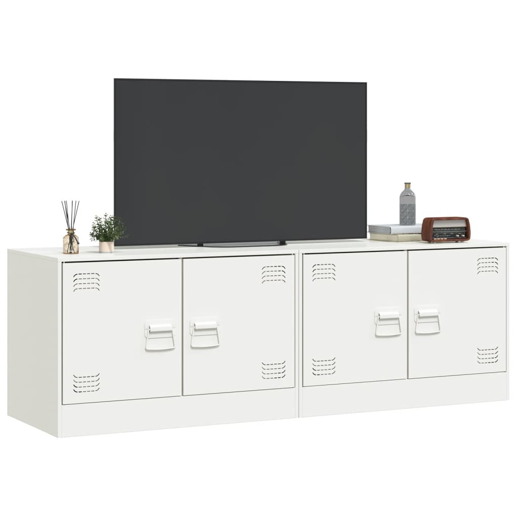 Tv-meubelen 2 st 67x39x44 cm staal wit