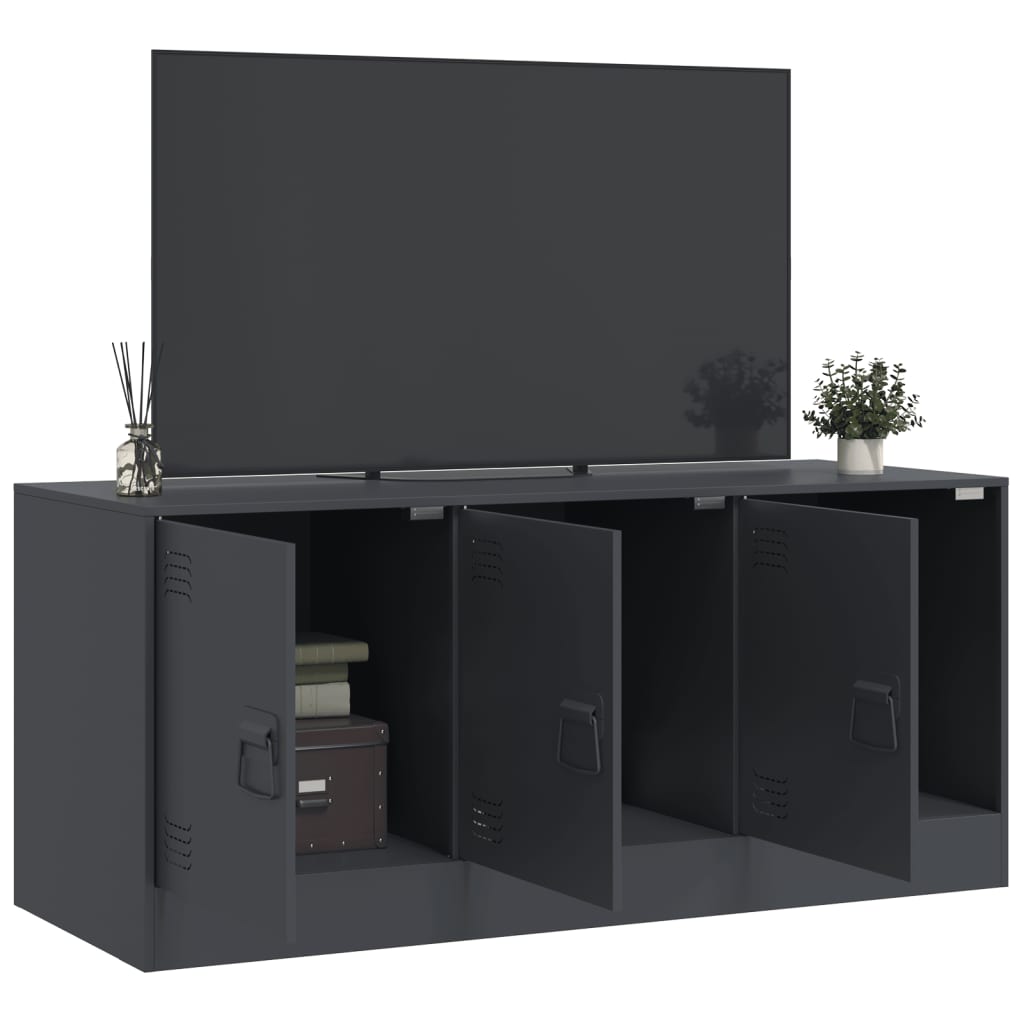 Tv-meubel 99x39x44 cm staal antracietkleurig