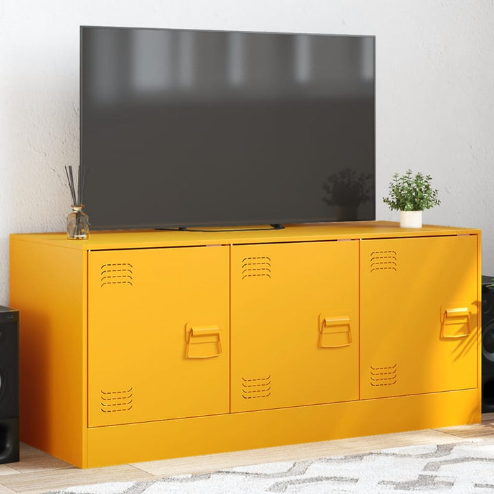 Tv-meubel 99x39x44 cm staal mosterdgeel