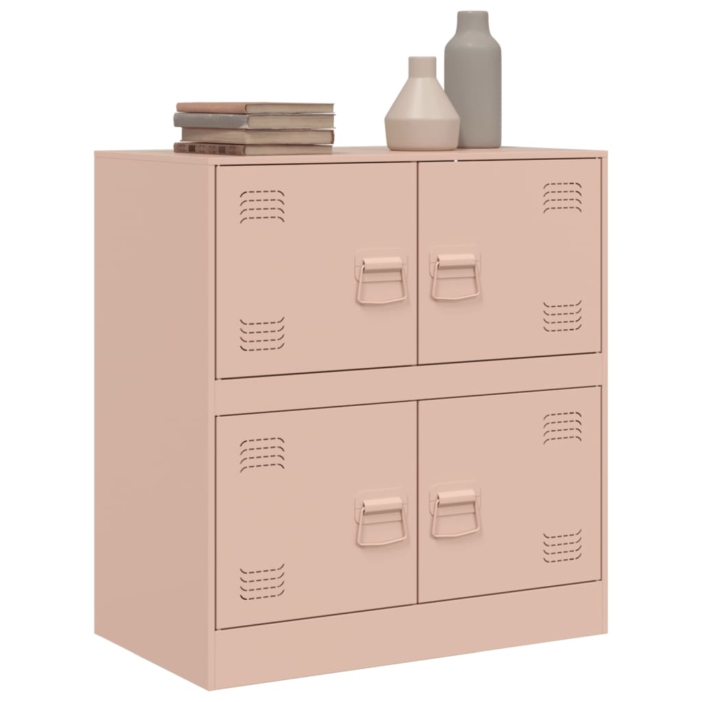 Dressoir 67x39x73 cm staal roze