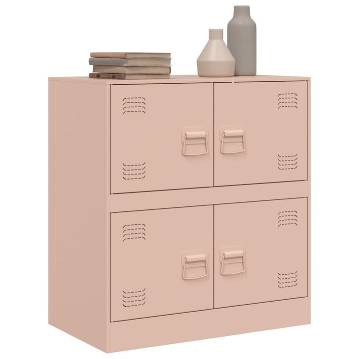 Dressoir 67x39x73 cm staal roze