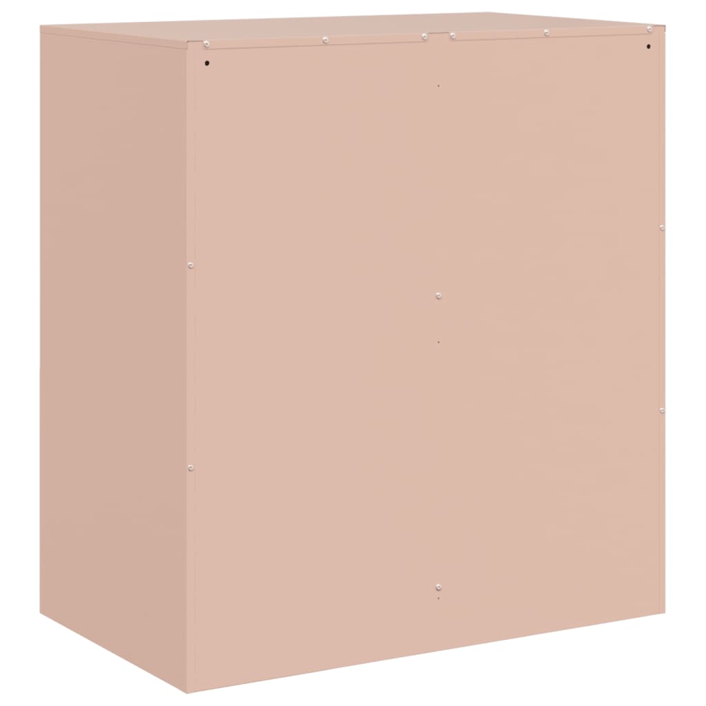 Dressoir 67x39x73 cm staal roze