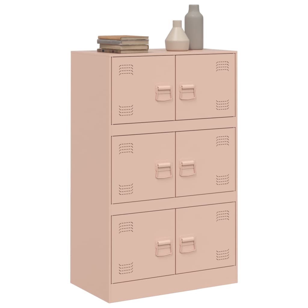 Dressoir 67x39x107 cm staal roze