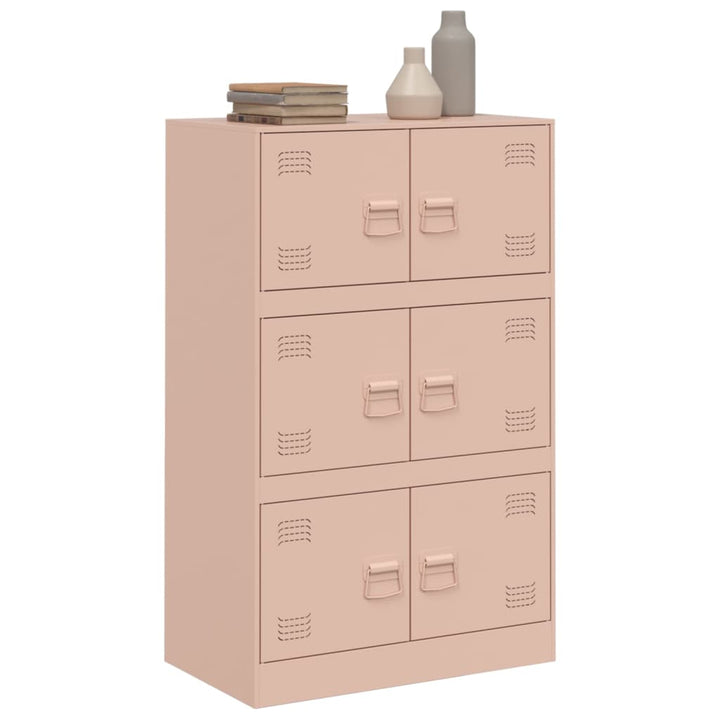 Dressoir 67x39x107 cm staal roze