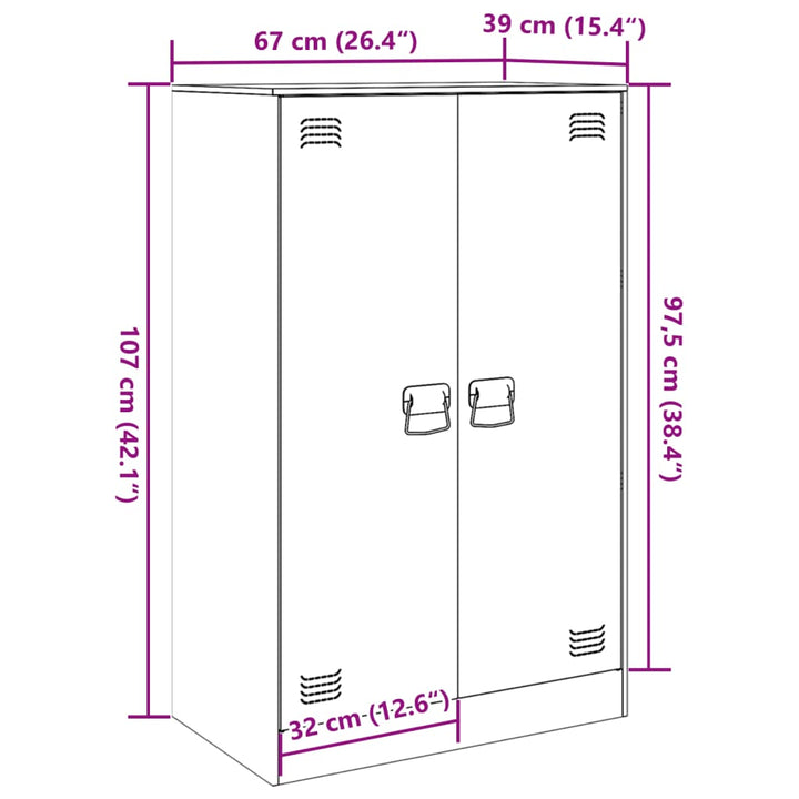 Dressoir 67x39x107 cm staal zwart